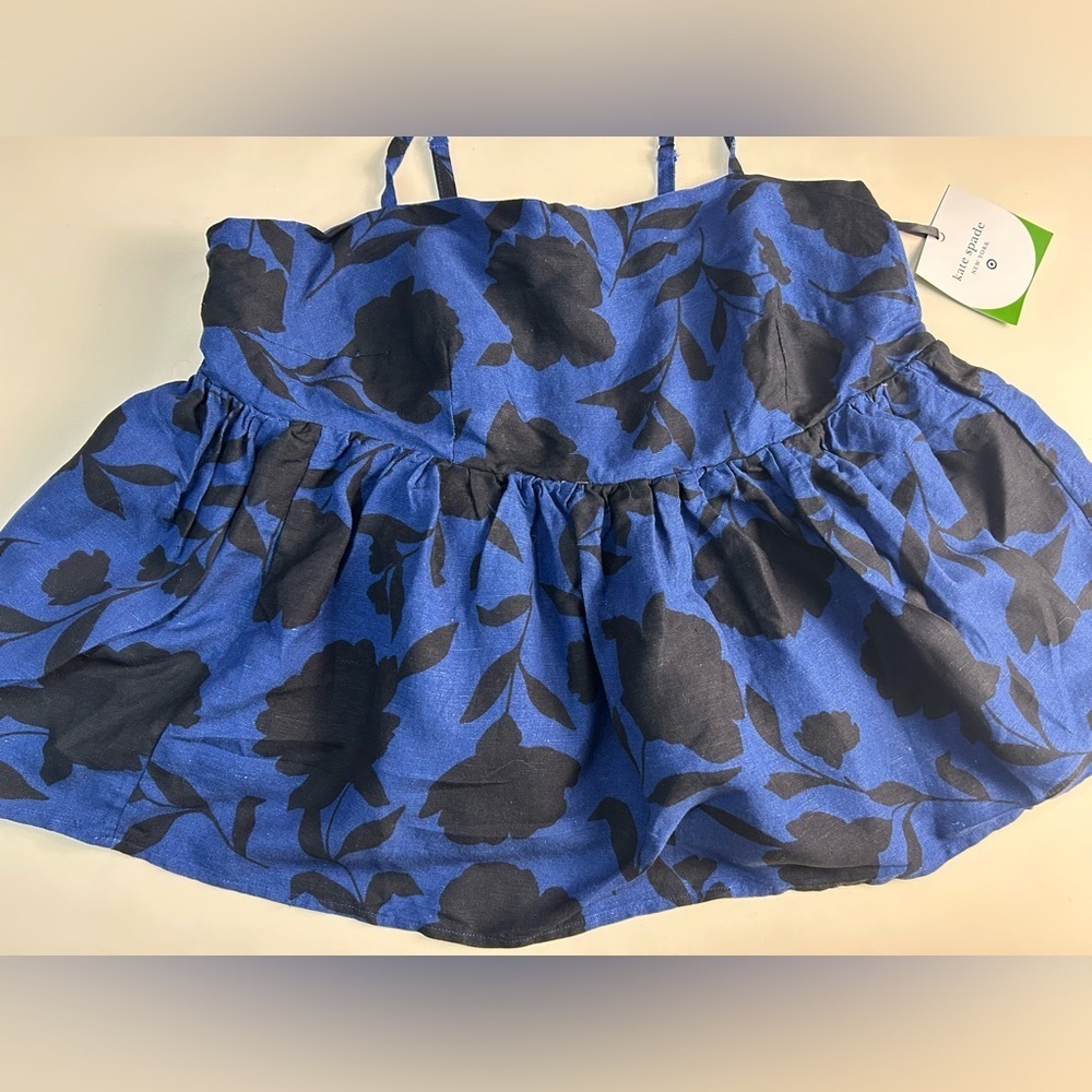 Kate Spade Blue and Black Floral Blouse - Picture 4 of 9